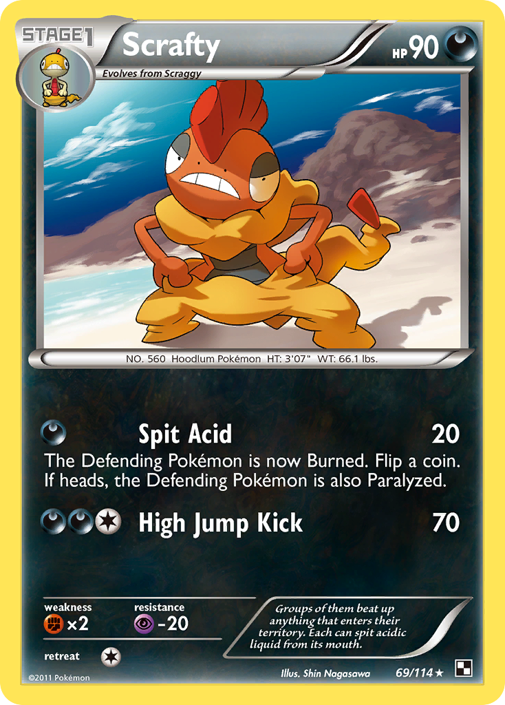 Scrafty (69/114) [Black & White: Base Set] | Cracking-Singles