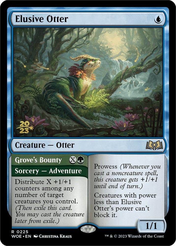 Elusive Otter // Grove's Bounty [Wilds of Eldraine Prerelease Promos] | Cracking-Singles