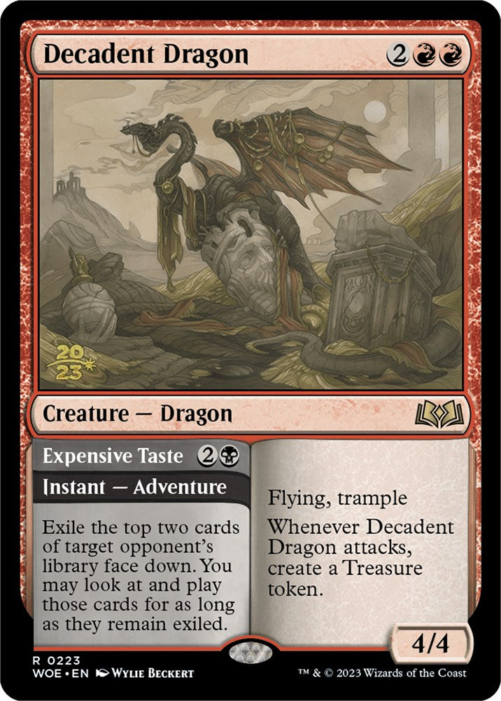 Decadent Dragon // Expensive Taste [Wilds of Eldraine Prerelease Promos] | Cracking-Singles