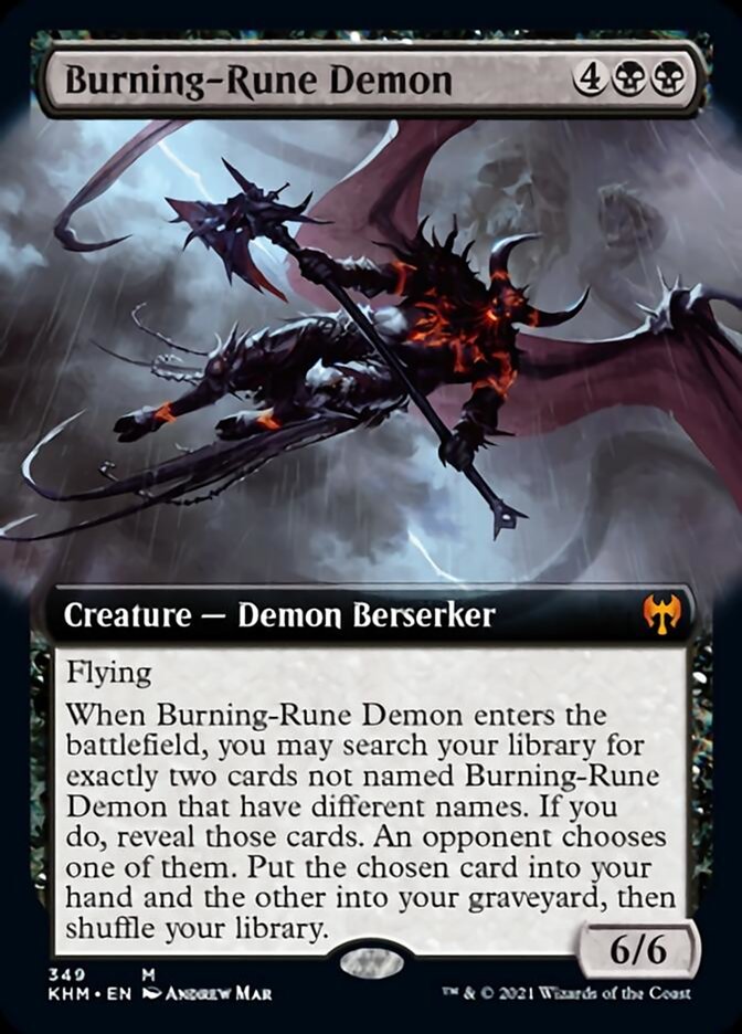 Burning-Rune Demon (Extended Art) [Kaldheim] | Cracking-Singles