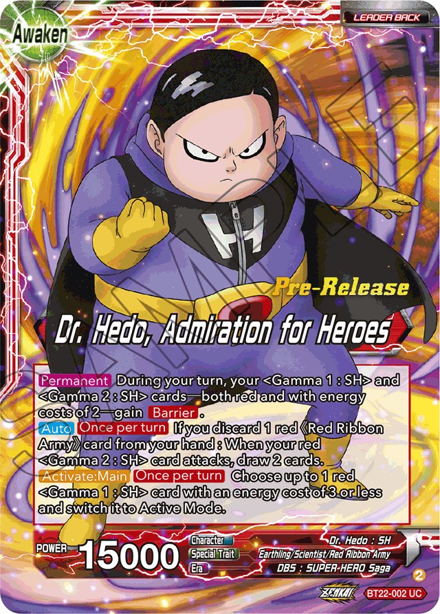 Dr. Hedo // Dr Hedo, Admiration for Heroes (BT22-002) [Critical Blow Prerelease Promos] | Cracking-Singles