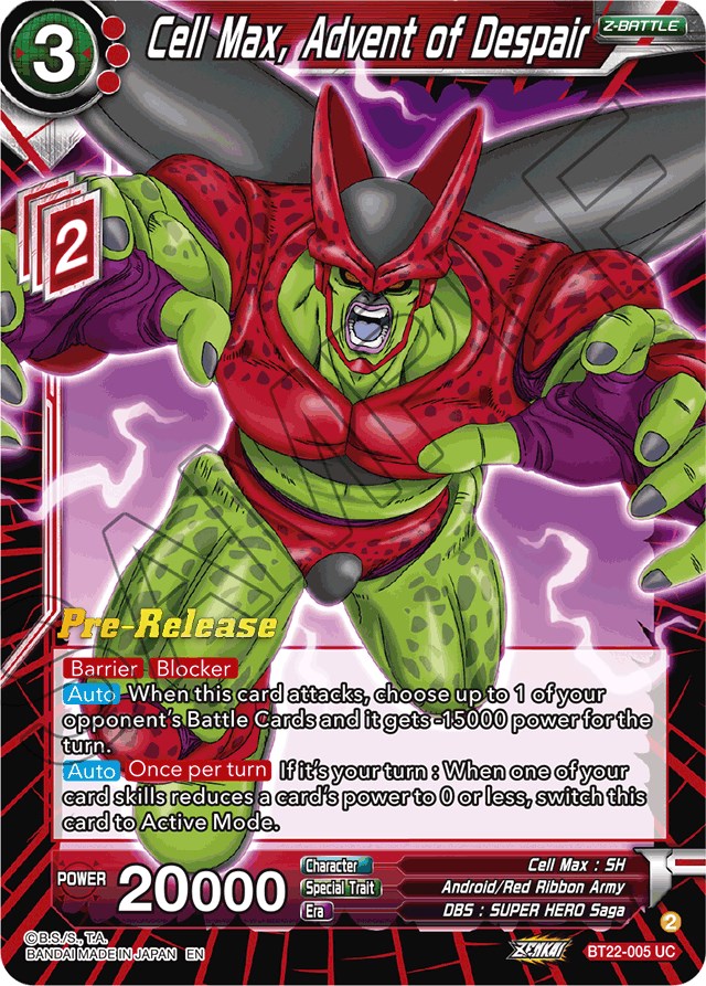 Cell Max, Advent of Despair (BT22-005) [Critical Blow Prerelease Promos] | Cracking-Singles