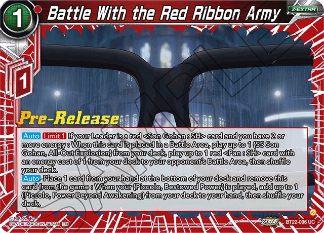 Battle With the Red Ribbon Army (BT22-006) [Critical Blow Prerelease Promos] | Cracking-Singles