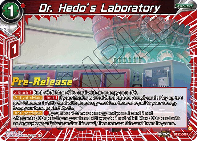 Dr. Hedo's Laboratory (BT22-008) [Critical Blow Prerelease Promos] | Cracking-Singles