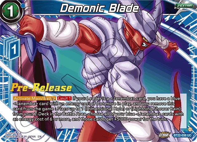 Demonic Blade (BT22-036) [Critical Blow Prerelease Promos] | Cracking-Singles