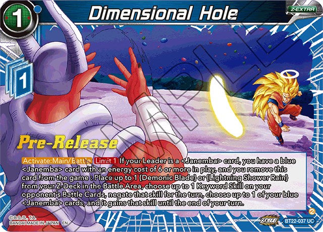 Dimensional Hole (BT22-037) [Critical Blow Prerelease Promos] | Cracking-Singles