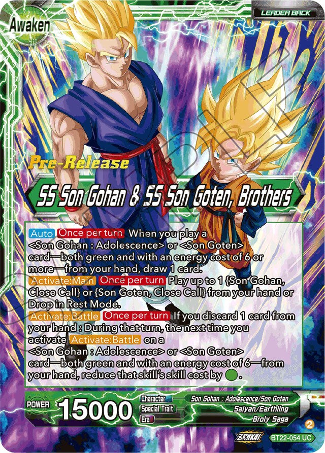 Son Goten // SS Son Gohan & SS Son Goten, Brothers (BT22-054) [Critical Blow Prerelease Promos] | Cracking-Singles