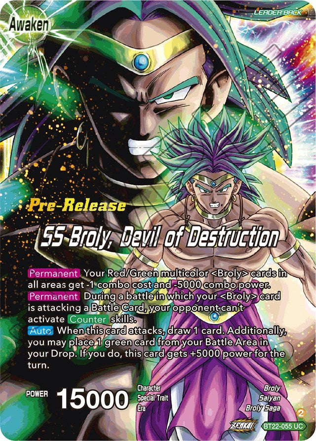 Broly & Paragus // SS Broly, Devil of Destruction (BT22-055) [Critical Blow Prerelease Promos] | Cracking-Singles