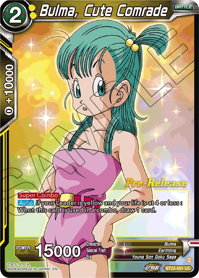 Bulma, Cute Comrade (BT22-091) [Critical Blow Prerelease Promos] | Cracking-Singles