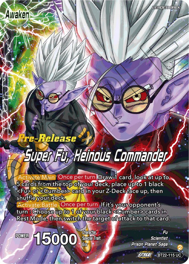 Fu // Super Fu, Heinous Commander (BT22-115) [Critical Blow Prerelease Promos] | Cracking-Singles