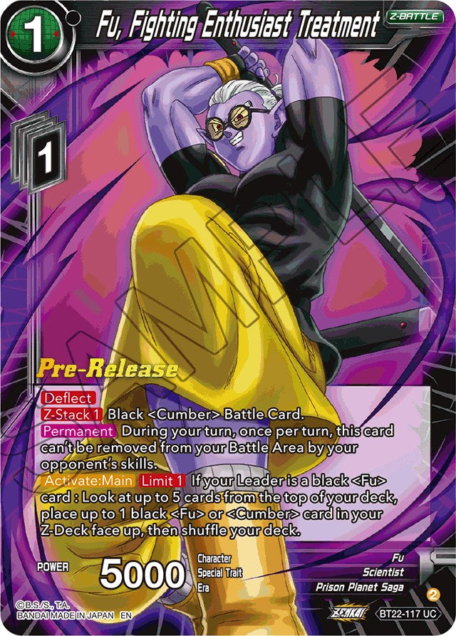 Fu, Fighting Enthusiast Treatment (BT22-117) [Critical Blow Prerelease Promos] | Cracking-Singles