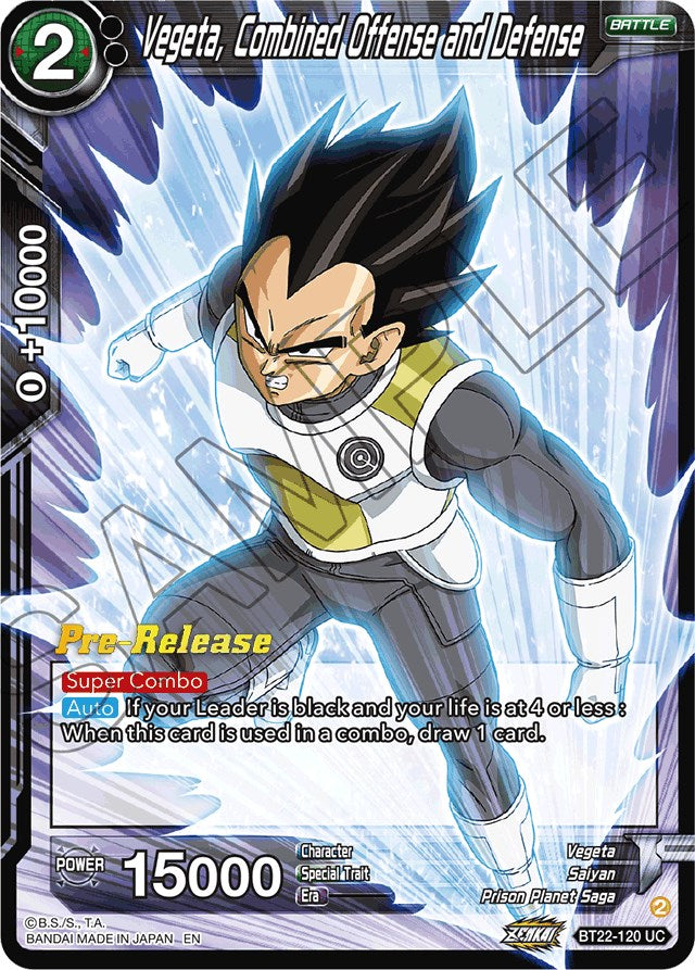 Vegeta, Combined Offense and Defense (BT22-120) [Critical Blow Prerelease Promos] | Cracking-Singles