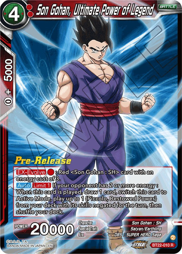 Son Gohan, Ultimate Power of Legend (BT22-010) [Critical Blow Prerelease Promos] | Cracking-Singles