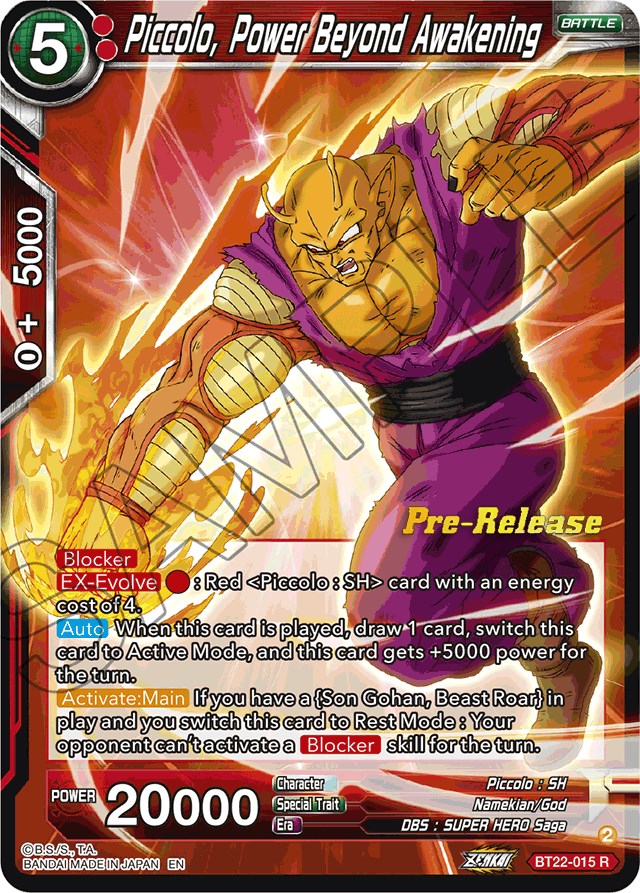 Piccolo, Power Beyond Awakening (BT22-015) [Critical Blow Prerelease Promos] | Cracking-Singles