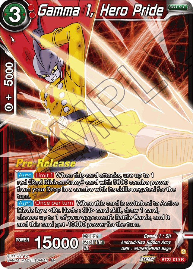 Gamma 1, Hero Pride (BT22-019) [Critical Blow Prerelease Promos] | Cracking-Singles