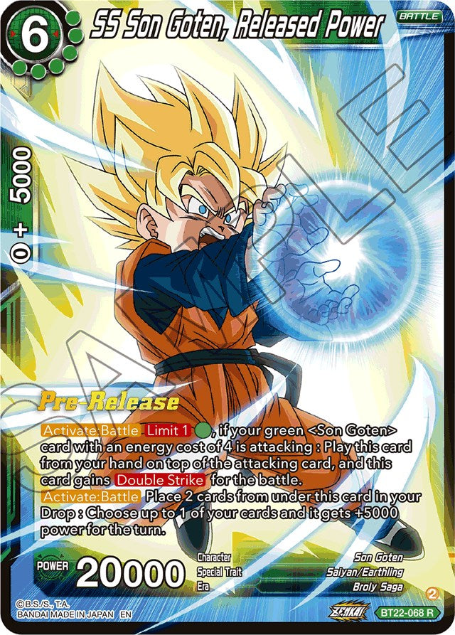 SS Son Goten, Released Power (BT22-068) [Critical Blow Prerelease Promos] | Cracking-Singles