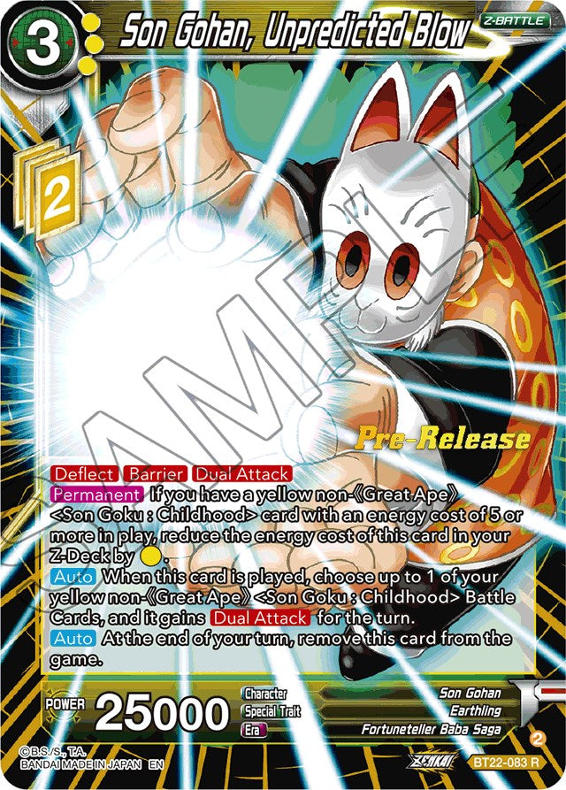 Son Gohan, Unpredicted Blow (BT22-083) [Critical Blow Prerelease Promos] | Cracking-Singles