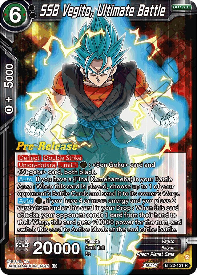 SSB Vegito, Ultimate Battle (BT22-121) [Critical Blow Prerelease Promos] | Cracking-Singles