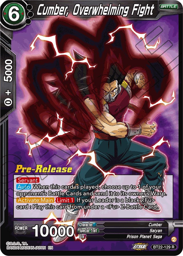 Cumber, Overwhelming Fight (BT22-129) [Critical Blow Prerelease Promos] | Cracking-Singles