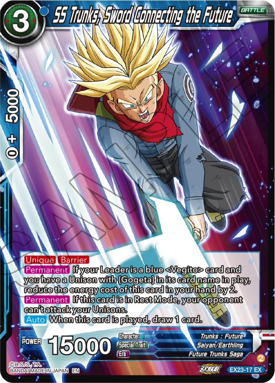 SS Trunks, Sword Connecting the Future (EX23-17) [Premium Anniversary Box 2023] | Cracking-Singles