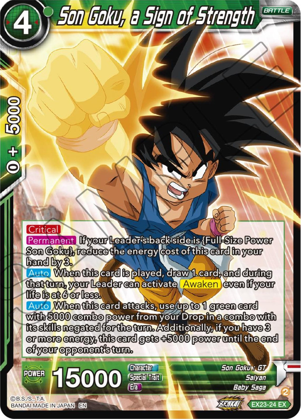 Son Goku, a Sign of Strength (EX23-24) [Premium Anniversary Box 2023] | Cracking-Singles