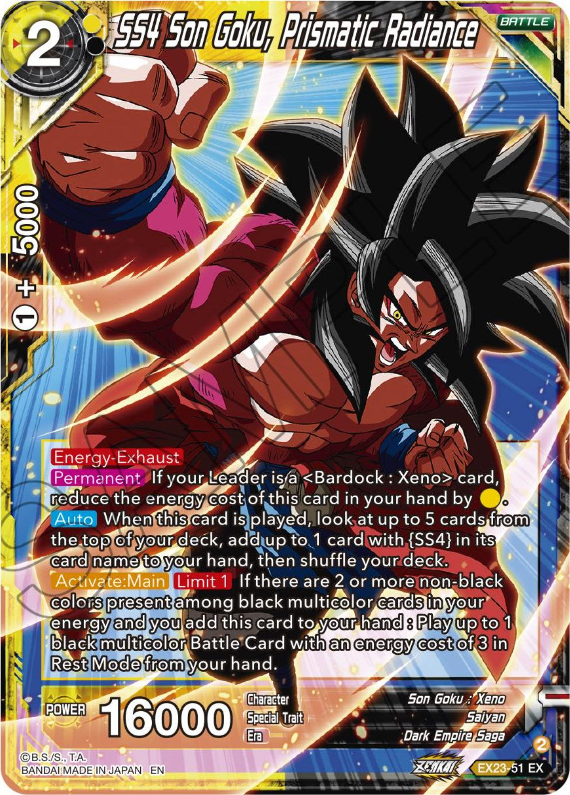 SS4 Son Goku, Prismatic Radiance (EX23-51) [Premium Anniversary Box 2023] | Cracking-Singles