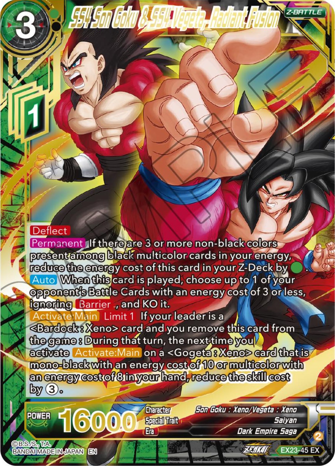 SS4 Son Goku & SS4 Vegeta, Radiant Fusion (EX23-45) [Premium Anniversary Box 2023] | Cracking-Singles