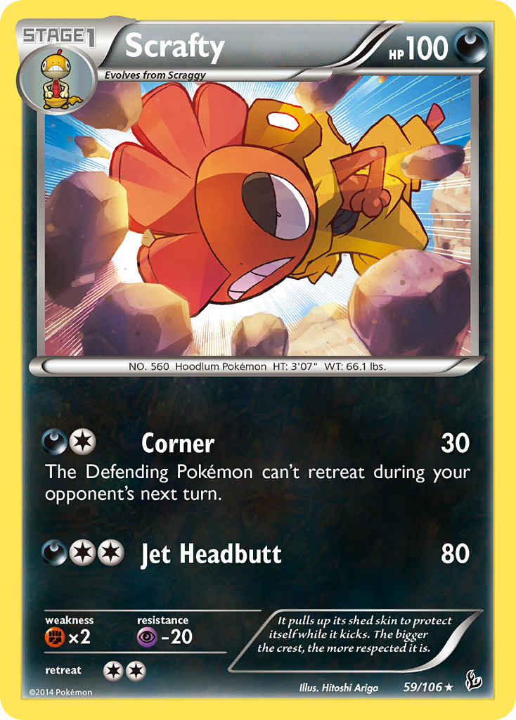 Scrafty (59/106) [XY: Flashfire] | Cracking-Singles