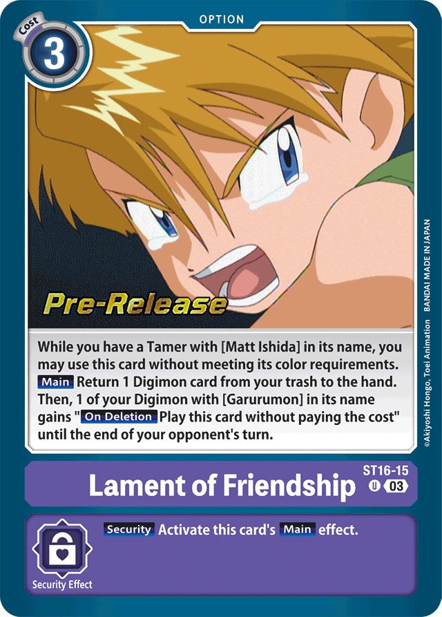 Lament of Friendship [ST16-15] [Starter Deck: Wolf of Friendship Pre-Release Cards] | Cracking-Singles