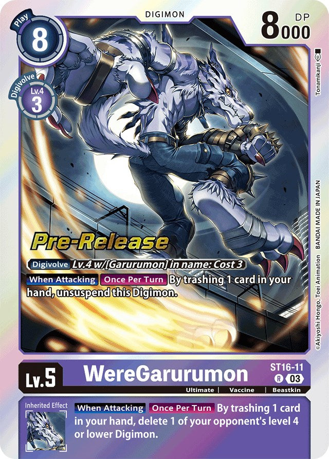 WereGarurumon [ST16-11] [Starter Deck: Wolf of Friendship Pre-Release Cards] | Cracking-Singles