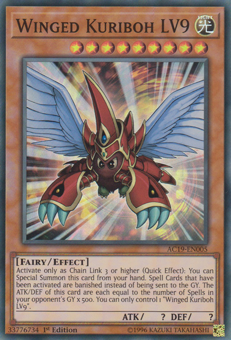 Winged Kuriboh LV9 [AC19-EN005] Super Rare | Cracking-Singles