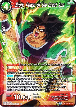 Broly, Power of the Great Ape [BT11-016] | Cracking-Singles