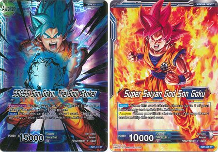 Super Saiyan God Son Goku // SSGSS Son Goku, The Soul Striker (Starter Deck - The Awakening) [SD1-01] | Cracking-Singles