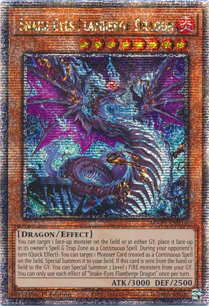 Snake-Eyes Flamberge Dragon (Quarter Century Secret Rare) [AGOV-EN010] Quarter Century Secret Rare | Cracking-Singles