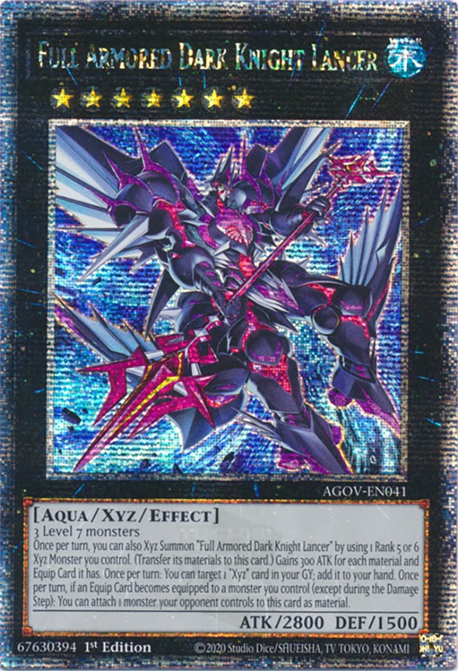 Full Armored Dark Knight Lancer (Quarter Century Secret Rare) [AGOV-EN041] Quarter Century Secret Rare | Cracking-Singles