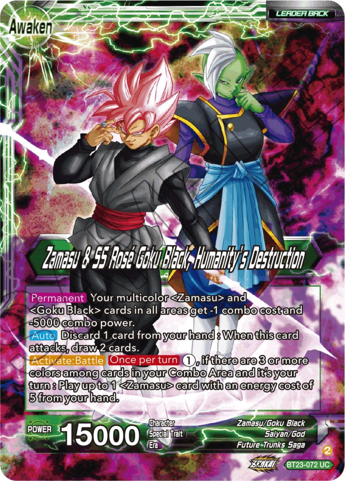 Zamasu & Goku Black // Zamasu & SS Rose Goku Black, Humanity's Destruction (BT23-072) [Perfect Combination] | Cracking-Singles