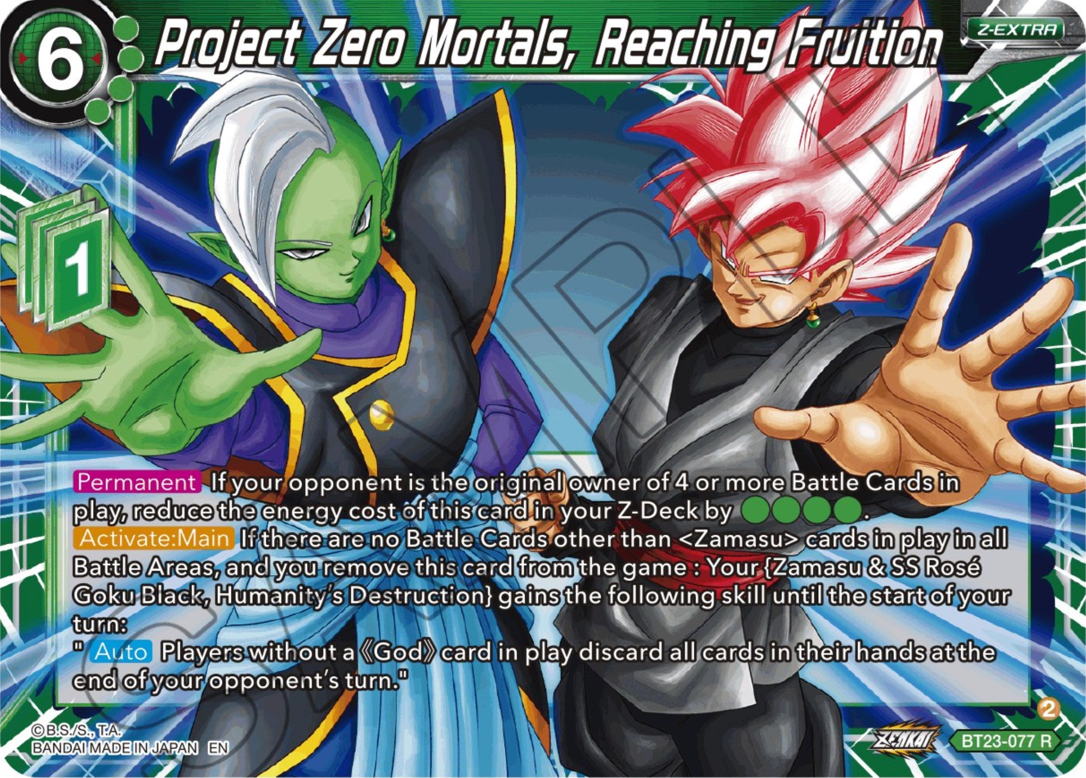 Project Zero Mortals, Reaching Fruition (BT23-077) [Perfect Combination] | Cracking-Singles