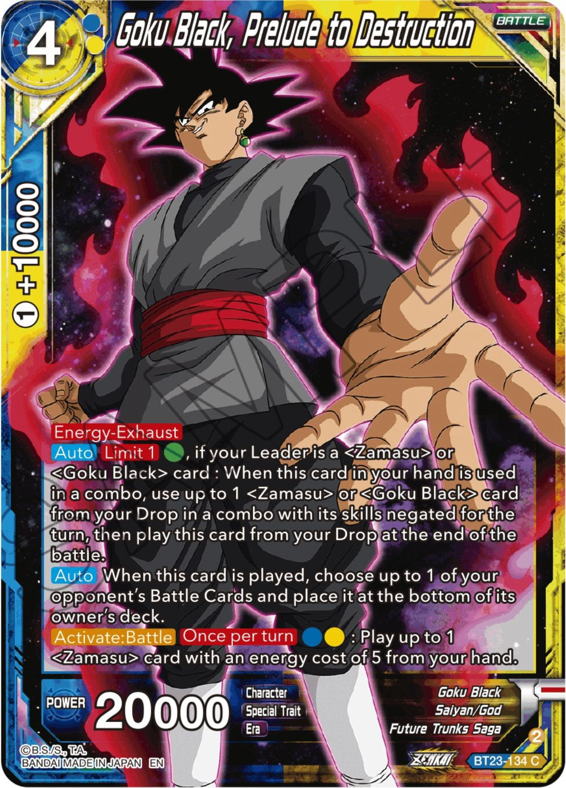 Goku Black, Prelude to Destruction (BT23-134) [Perfect Combination] | Cracking-Singles