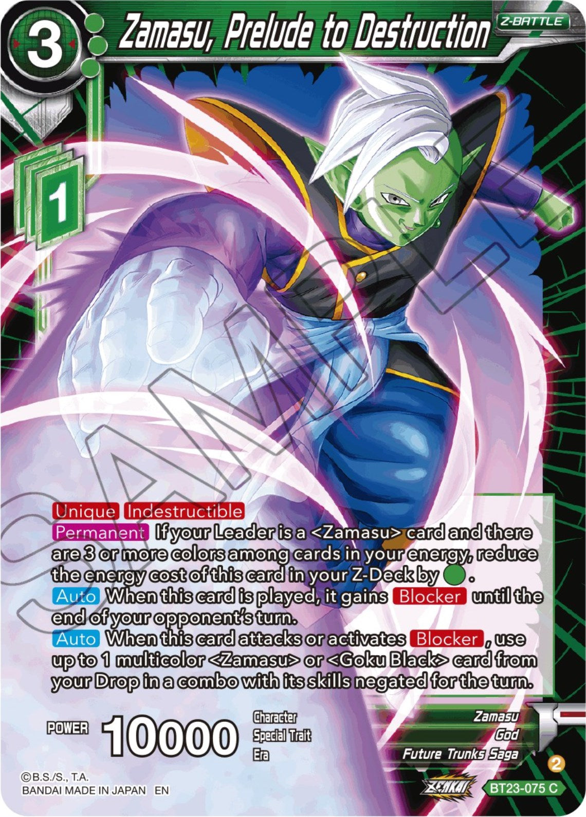 Zamasu, Prelude to Destruction (BT23-075) [Perfect Combination] | Cracking-Singles