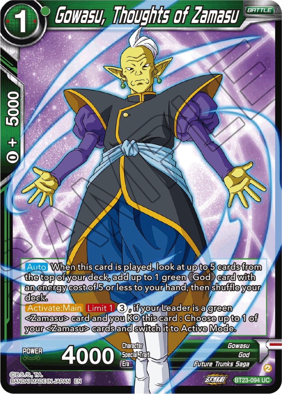 Gowasu, Thoughts of Zamasu (BT23-094) [Perfect Combination] | Cracking-Singles