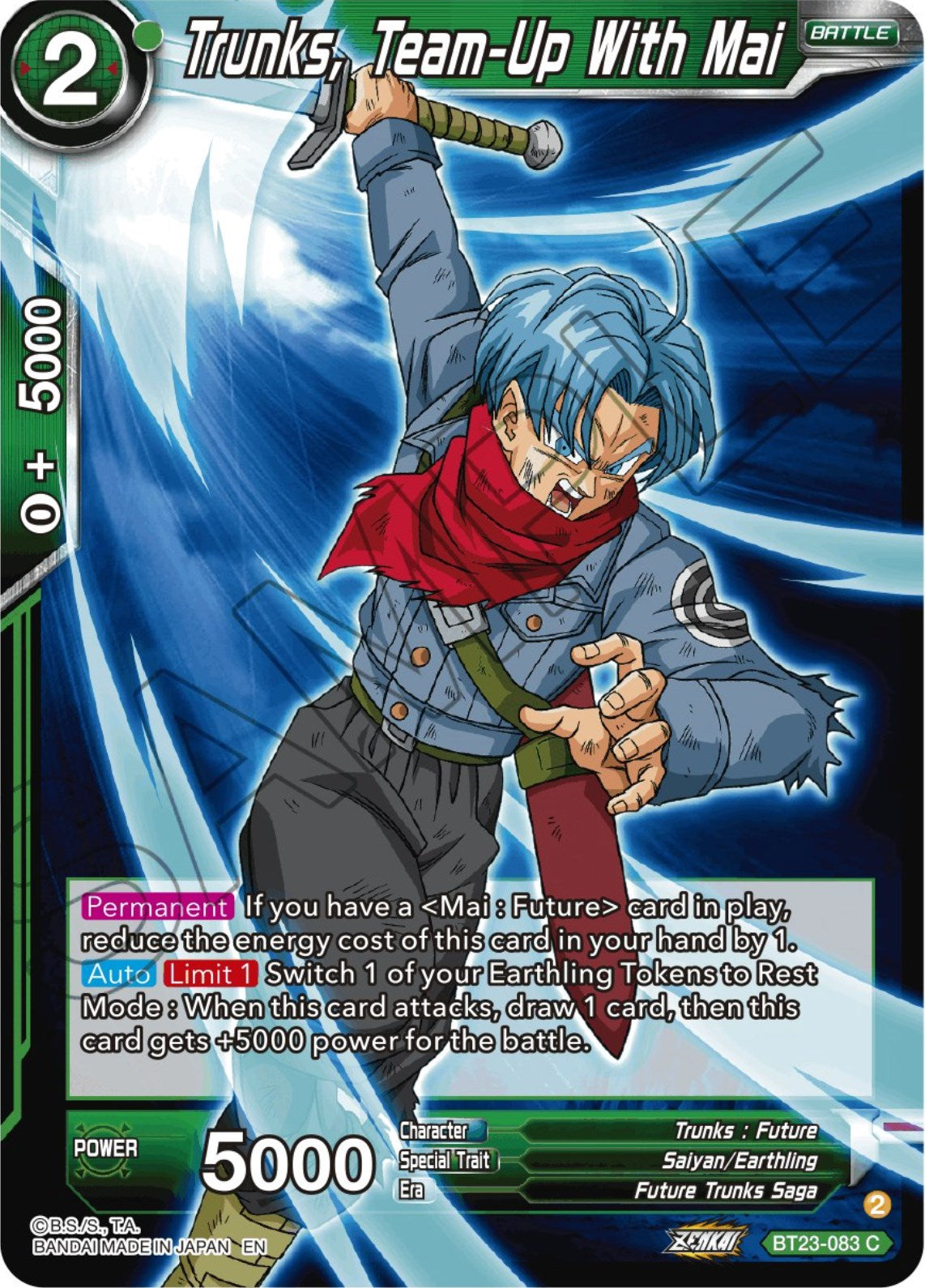 Trunks, Team-Up With Mai (BT23-083) [Perfect Combination] | Cracking-Singles