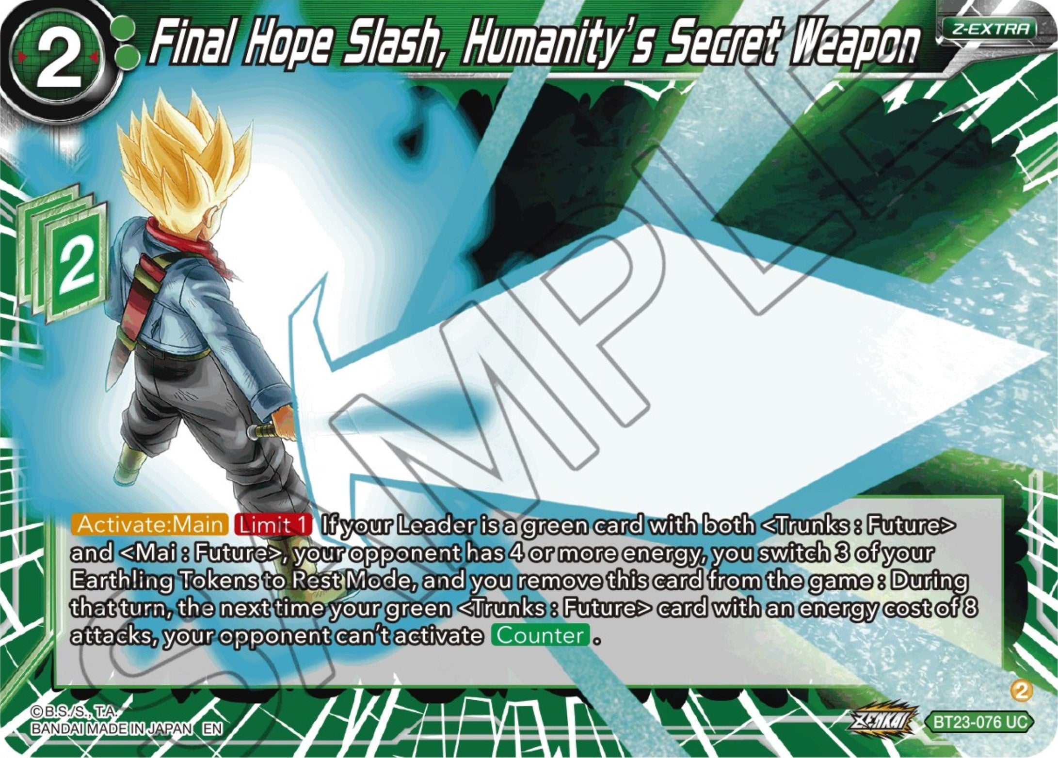 Final Hope Slash, Humanity's Secret Weapon (BT23-076) [Perfect Combination] | Cracking-Singles