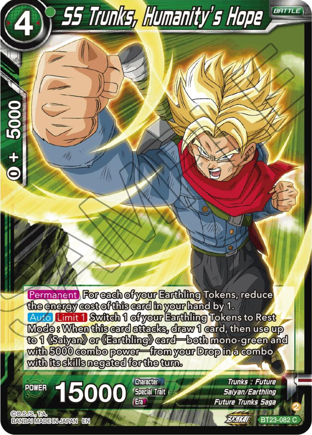 SS Trunks, Humanity's Hope (BT23-082) [Perfect Combination] | Cracking-Singles