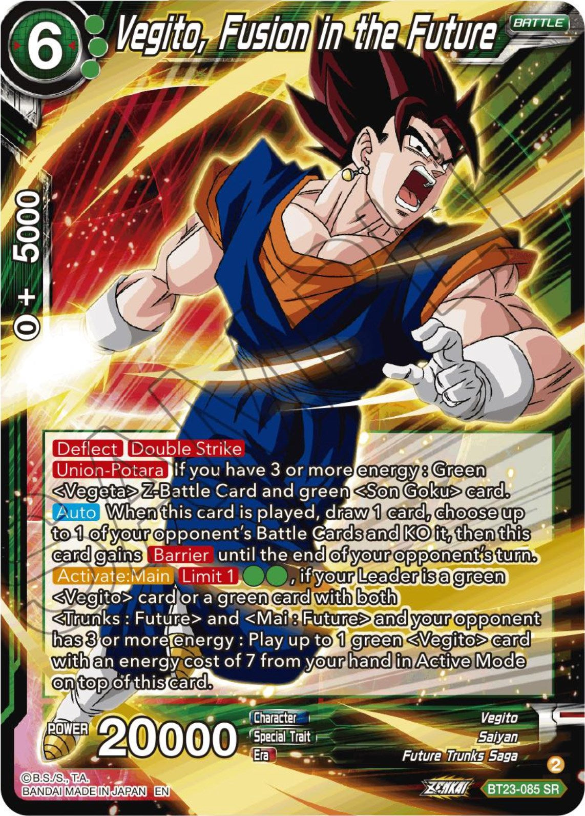 Vegito, Fusion in the Future (BT23-085) [Perfect Combination] | Cracking-Singles