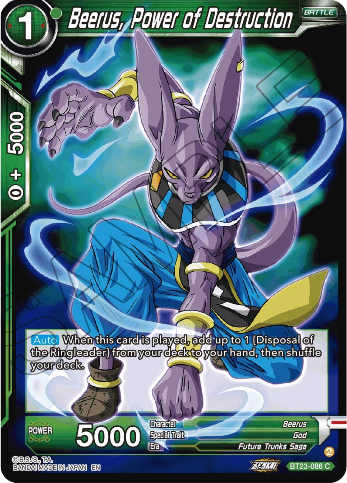 Beerus, Power of Destruction (BT23-086) [Perfect Combination] | Cracking-Singles