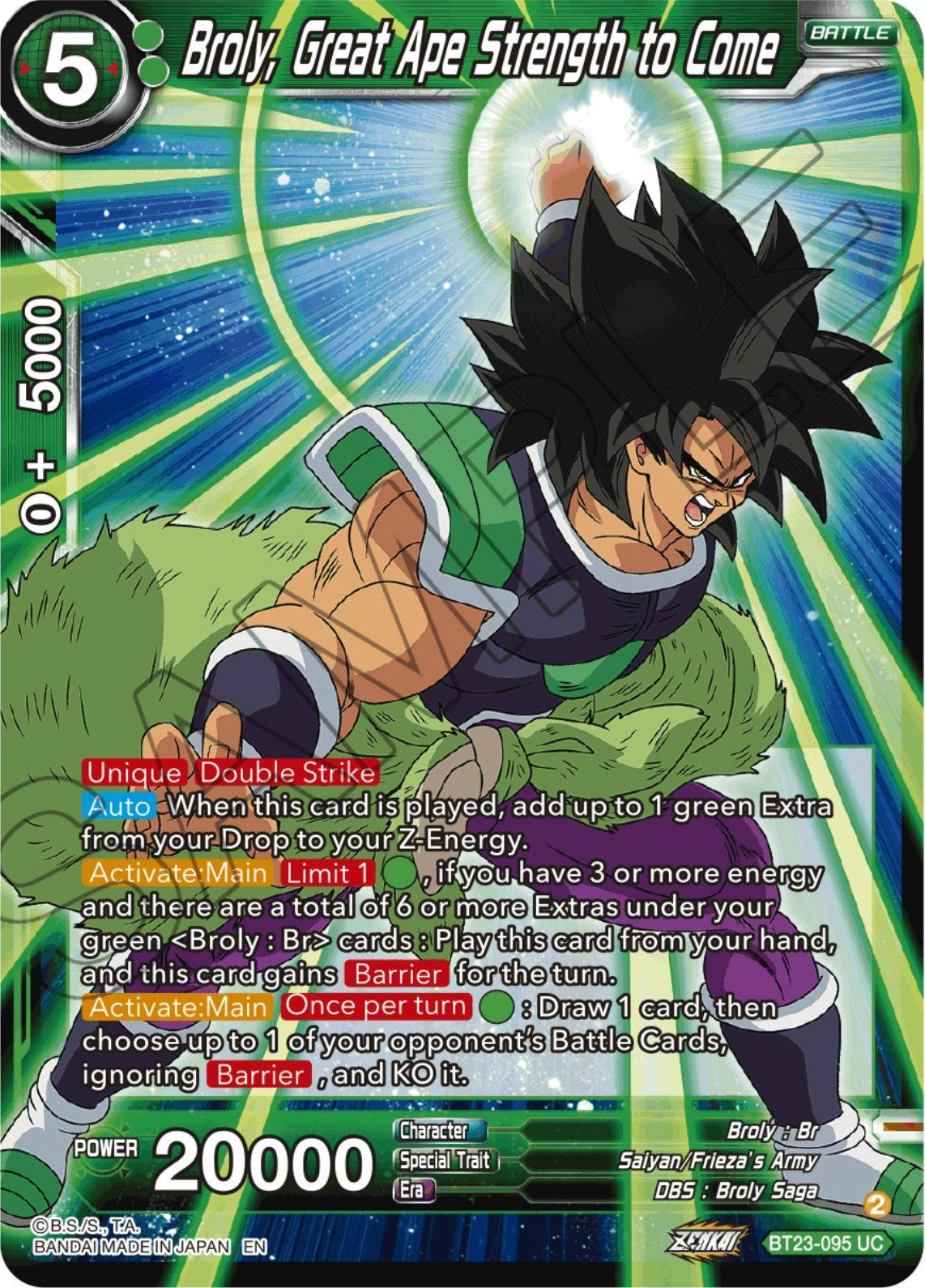 Broly, Great Ape Strength to Come (BT23-095) [Perfect Combination] | Cracking-Singles