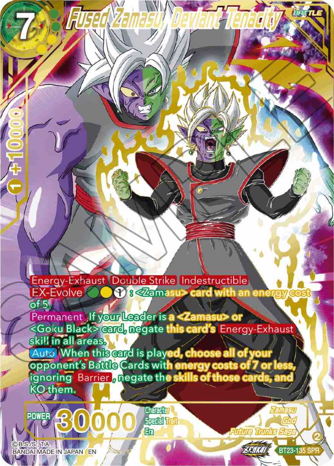 Fused Zamasu, Deviant Tenacity (SPR) (BT23-135) [Perfect Combination] | Cracking-Singles