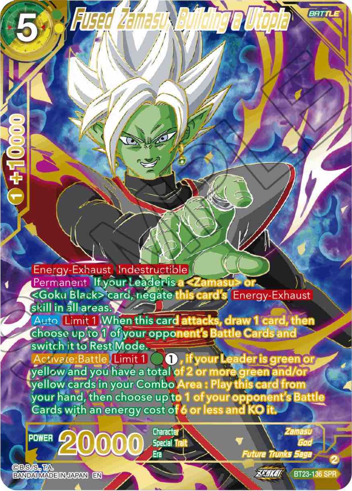 Fused Zamasu, Building a Utopia (SPR) (BT23-136) [Perfect Combination] | Cracking-Singles