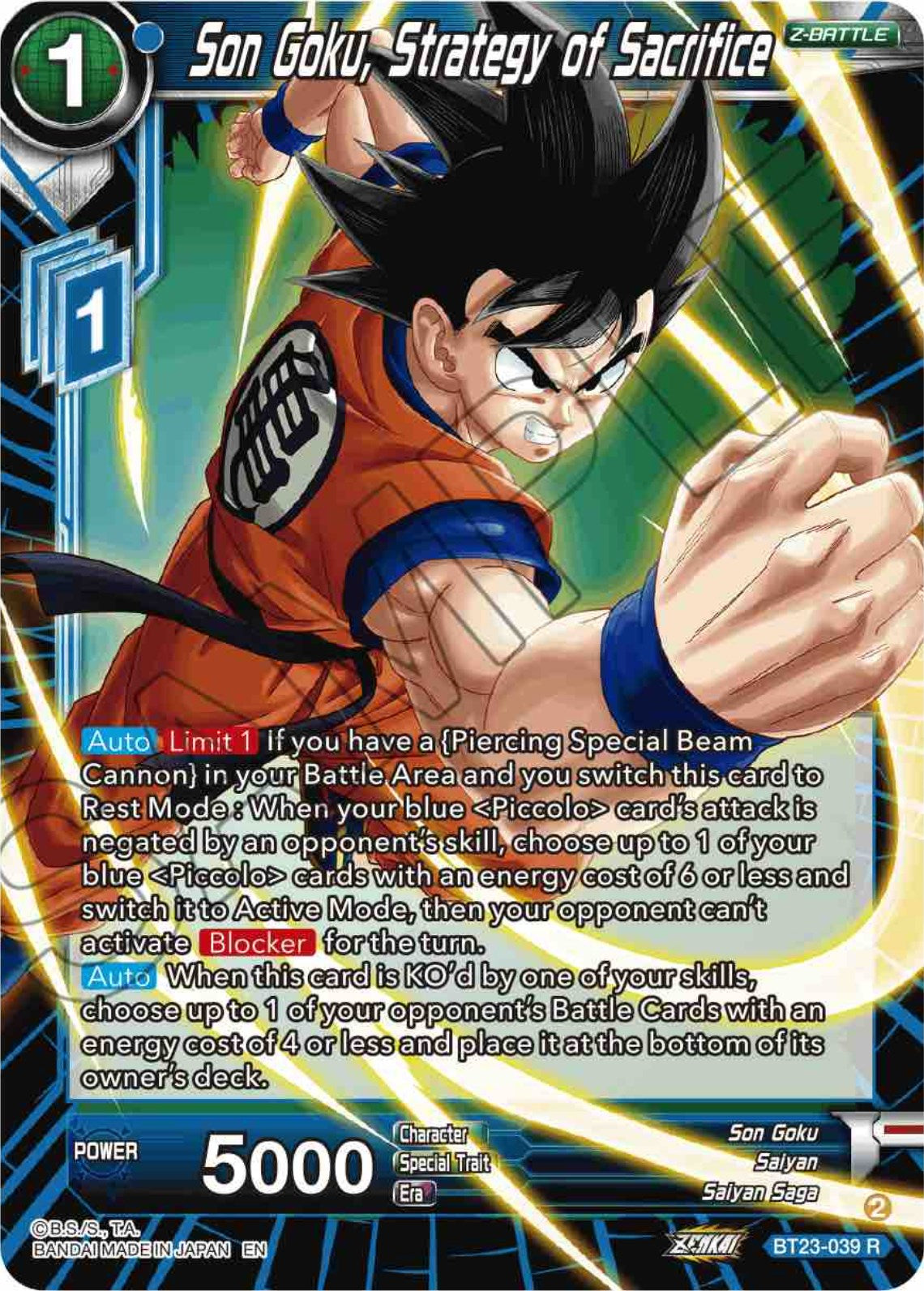 Son Goku, Strategy of Sacrifice (BT23-039) [Perfect Combination] | Cracking-Singles