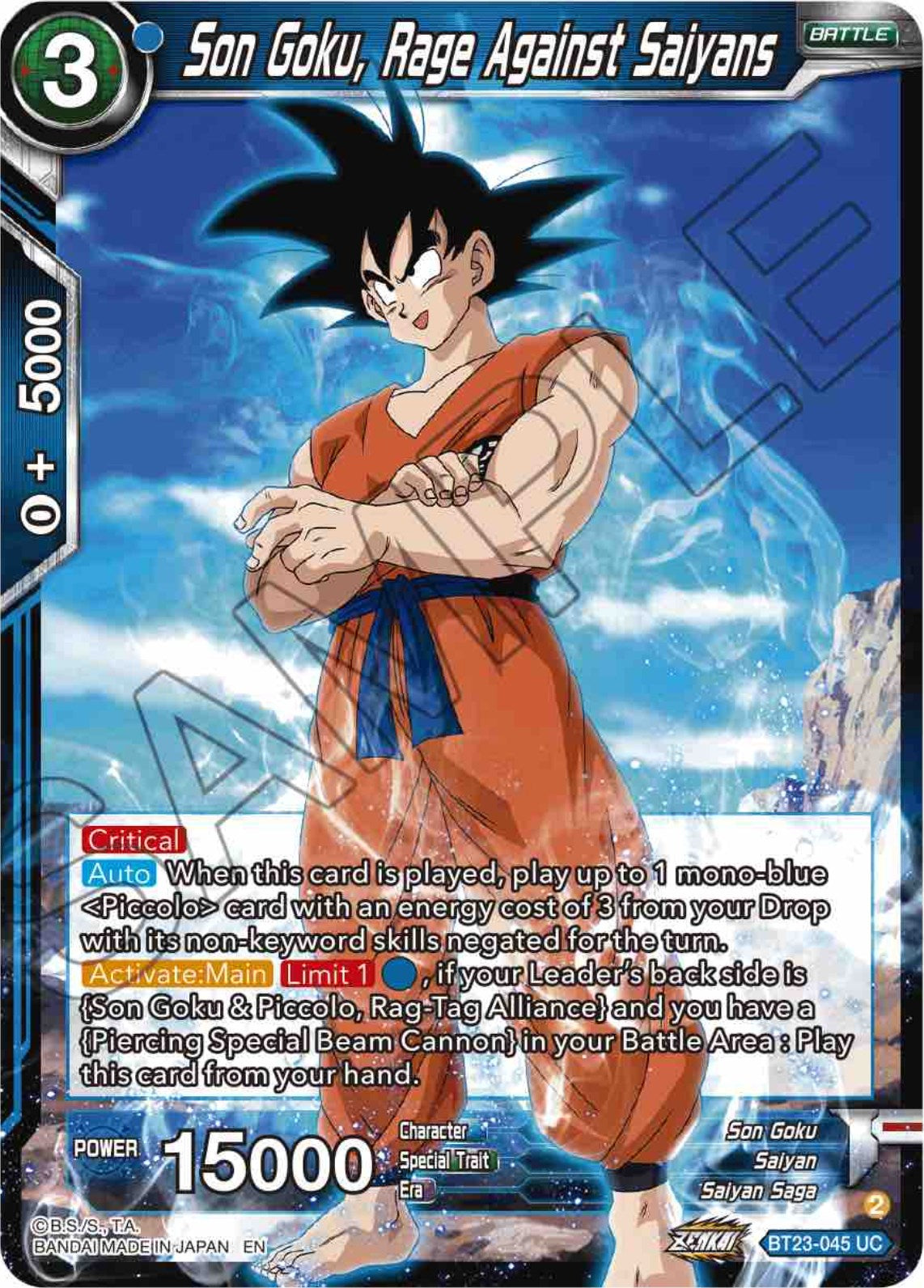 Son Goku, Rage Against Saiyans (BT23-045) [Perfect Combination] | Cracking-Singles